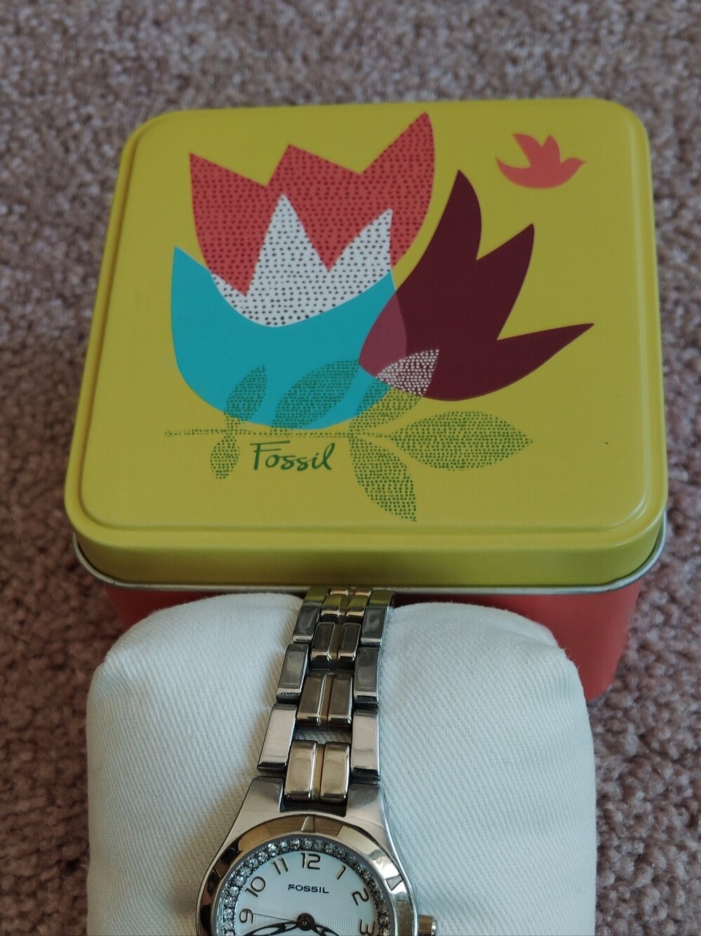 Fossil Glitz Women's Stainless Steel Watch w/Swaraovski Crystals - Picture 2 of 6